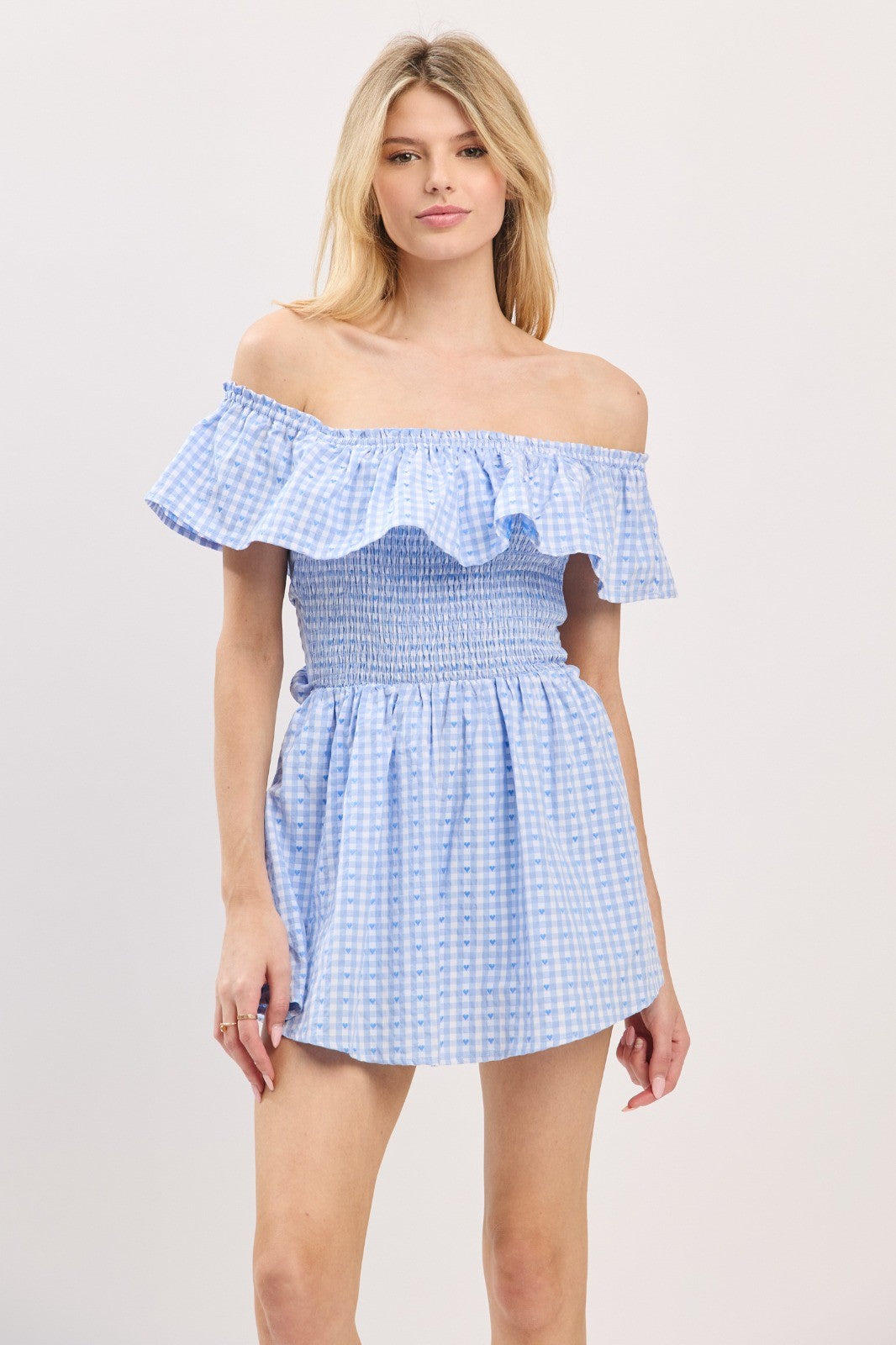 Vestido strapless azul